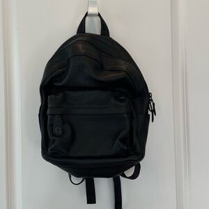 Coach black pebbled leather backpack